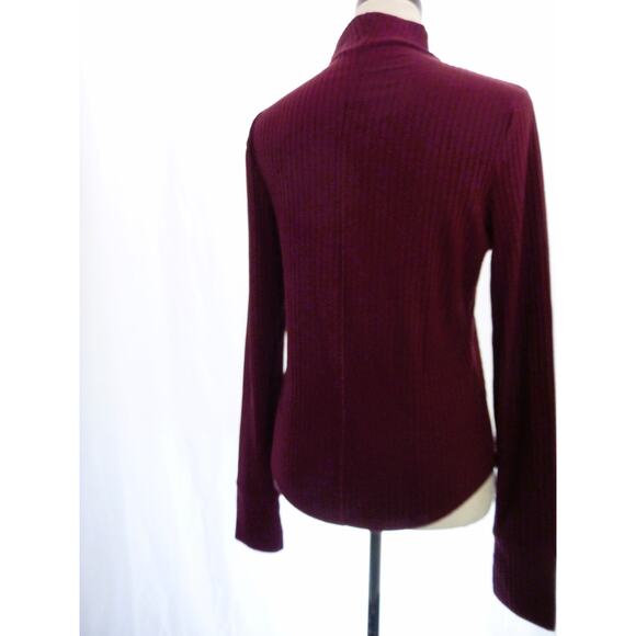 MWL Madewll Brushed Ribbed Mock Turtleneck Womens Medium Shirt Top Long Sleeve - Picture 3 of 6